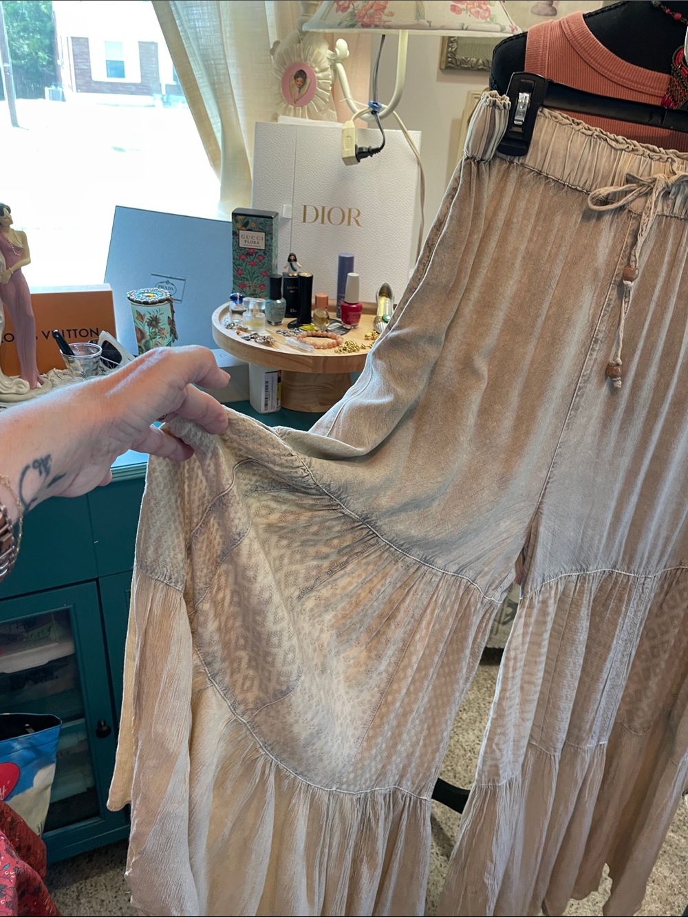 Boho Tiered Palazzo Patchwork Pants - Young Threads - Picture 5 of 13